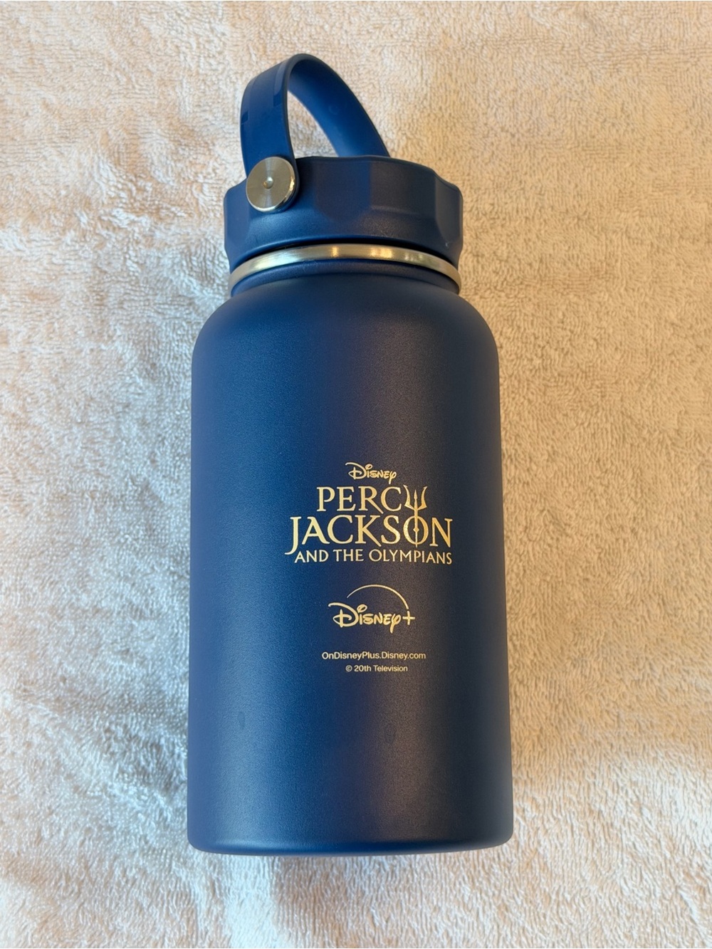 Disney Navy Blue Percy Jackson Insulated Bottle with Gold Logo